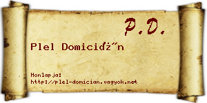 Plel Domicián névjegykártya
